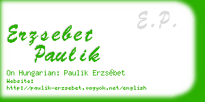 erzsebet paulik business card