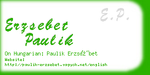 erzsebet paulik business card